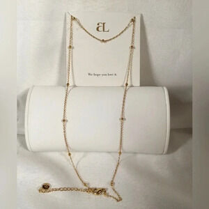 Abbott Lyon 18” Gold Plated Bead & Chain Necklace New